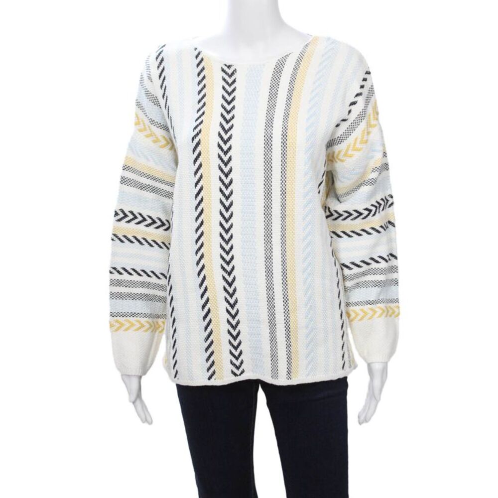 Coco Y Club Unisex Black Pullover Sweater Herringbone Aztec 100% Cotton Size XL